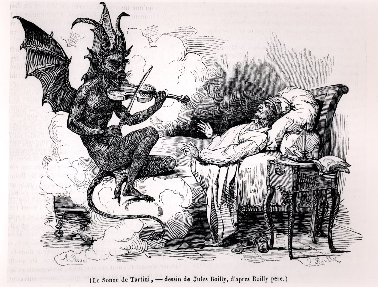 Drømmen om Tartini, gravert av Julien Leopold Boilly (1796-1874) 1840 av Louis Leopold Boilly