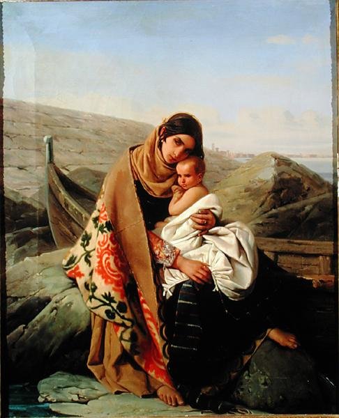 Den glade mor, 1834 av Louis Leopold Robert