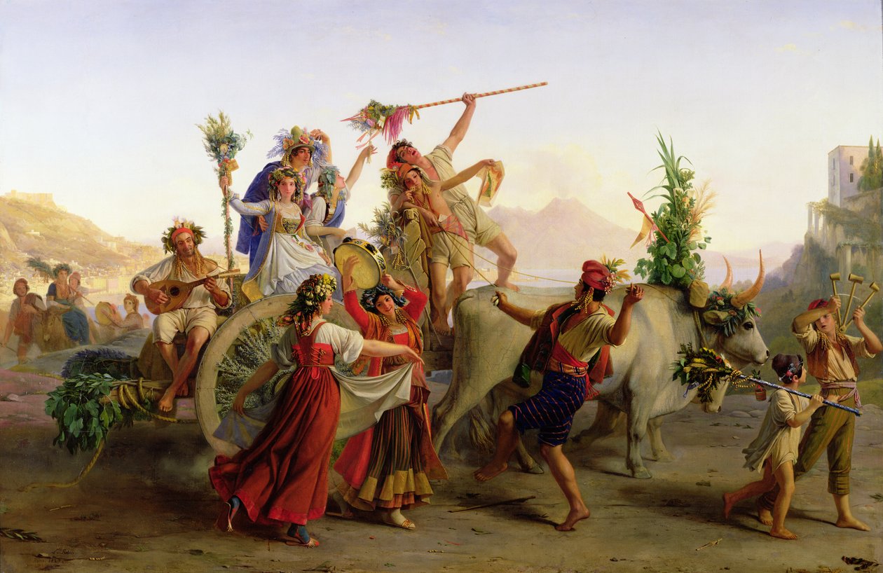 Return of the Procession of the Madonna of the Arc, nær Napoli, 1827 av Louis Leopold Robert