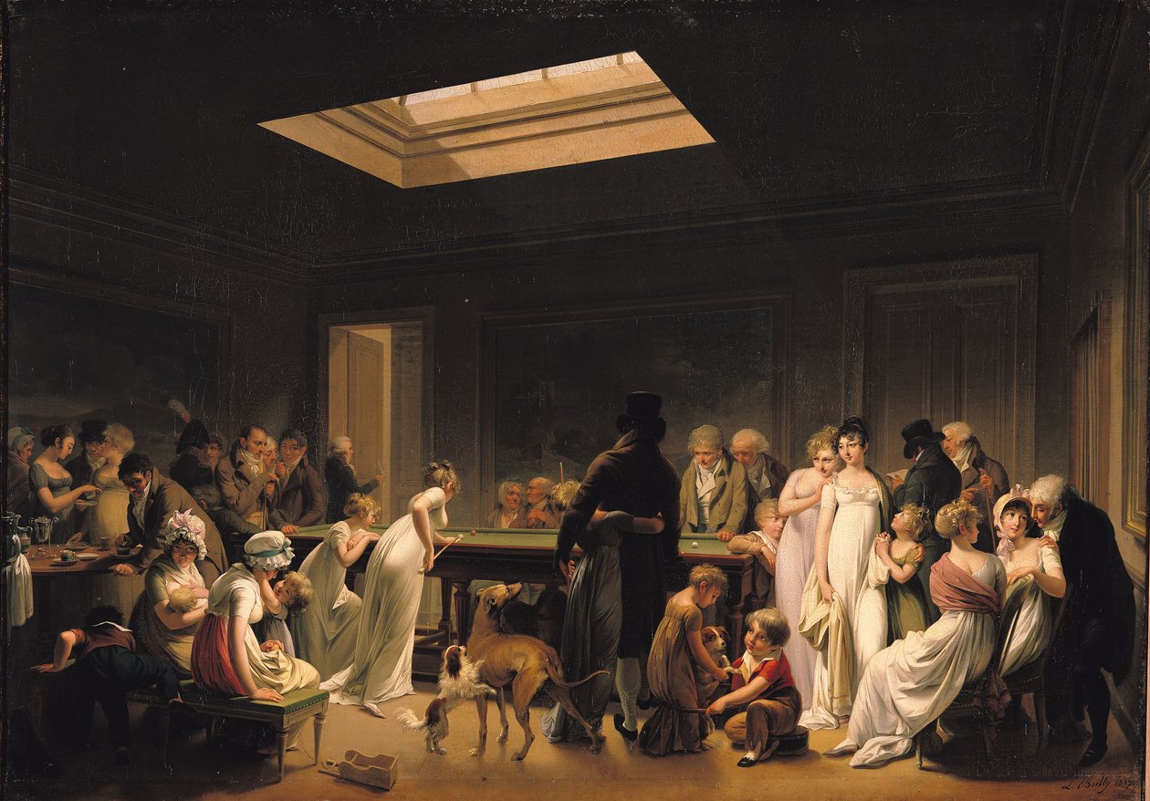 Et spill med biljard, 1807 av Louis Leopold Boilly