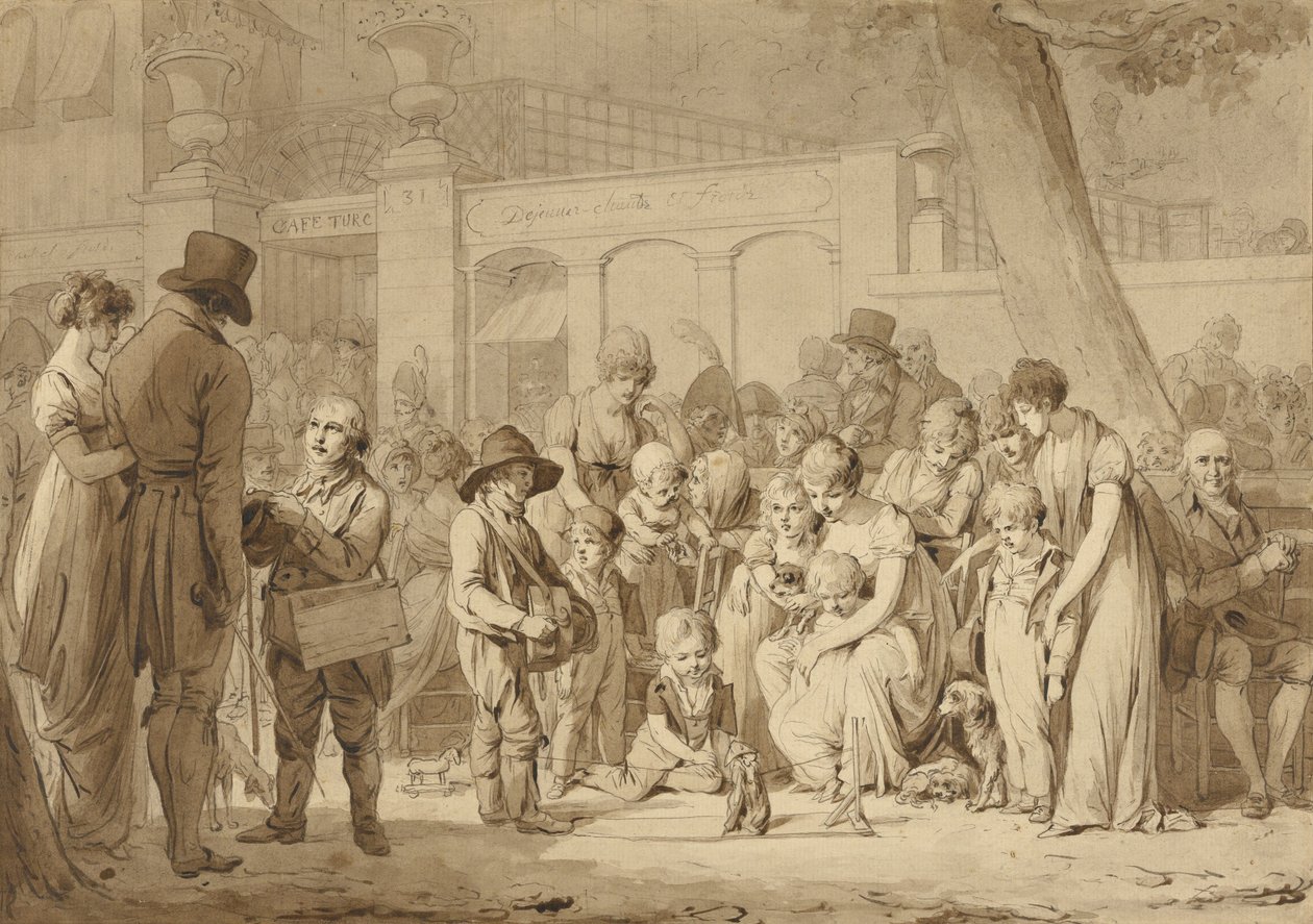 Komposisjonstegning for inngang til Jardin Turc av Louis Leopold Boilly