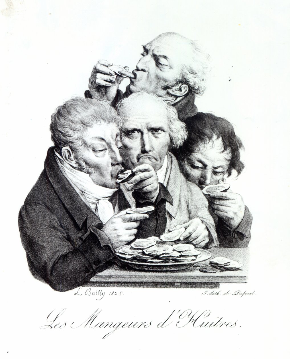 Oyster Eaters, 1825 av Louis Leopold Boilly
