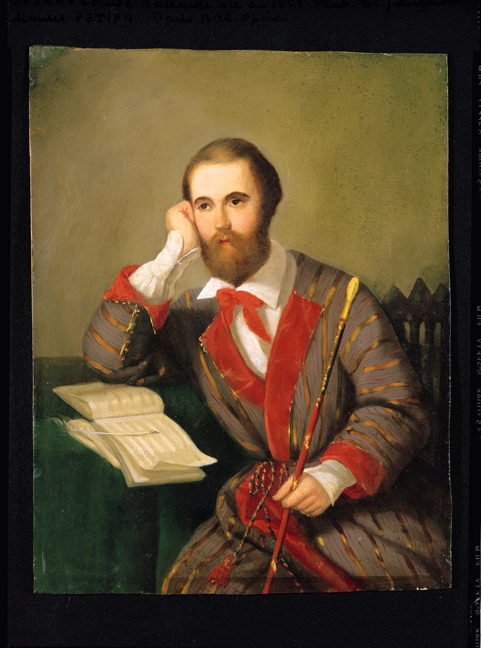Portrett av en mann, antatt å være Charles Gounod (1818-93) (olje på kort) av Louis Leopold Boilly