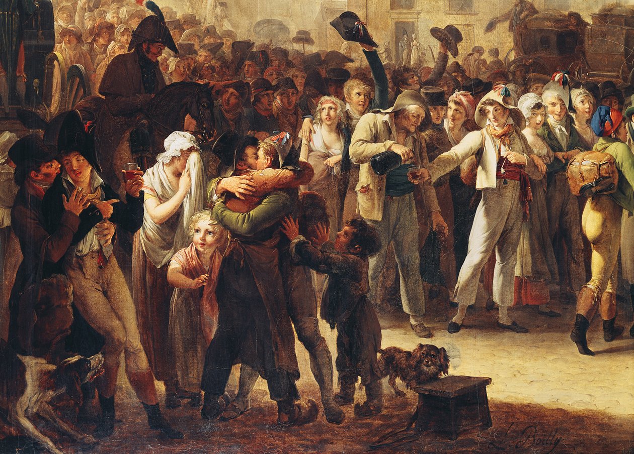 De vernepliktige fra 1807 marsjerer forbi Saint-Denis-porten, detalj om de vernepliktige (se også 92387 og 154983) av Louis Leopold Boilly