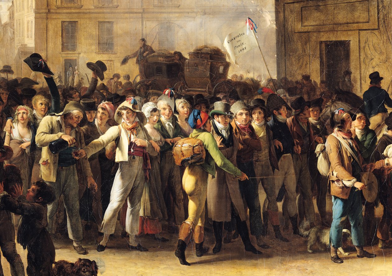 De vernepliktige fra 1807 marsjerte forbi Saint-Denis-porten, detalj om de vernepliktige (se også 92387) av Louis Leopold Boilly
