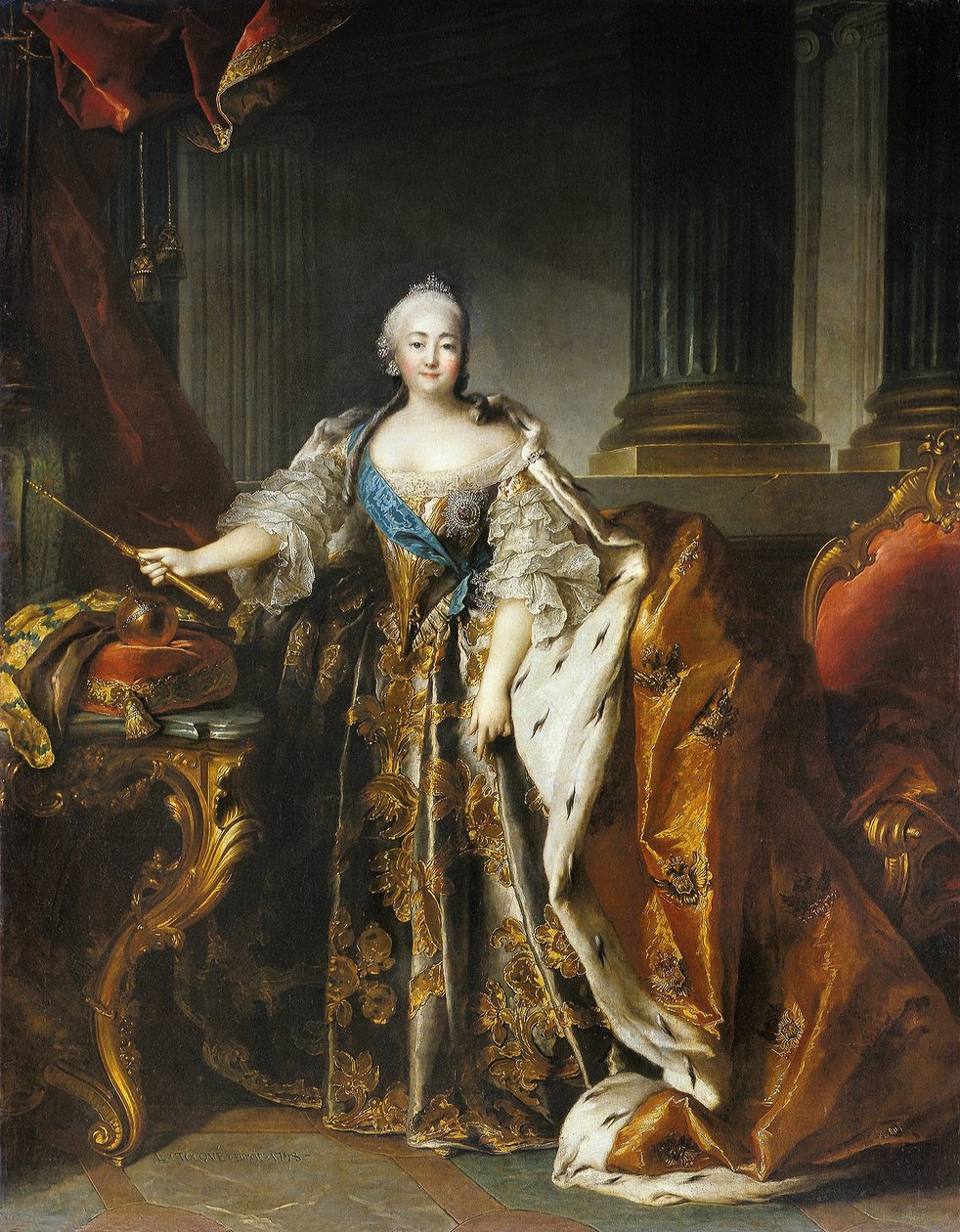 Portrett av keiserinne Elizabeth, 1758 av Louis Tocqué