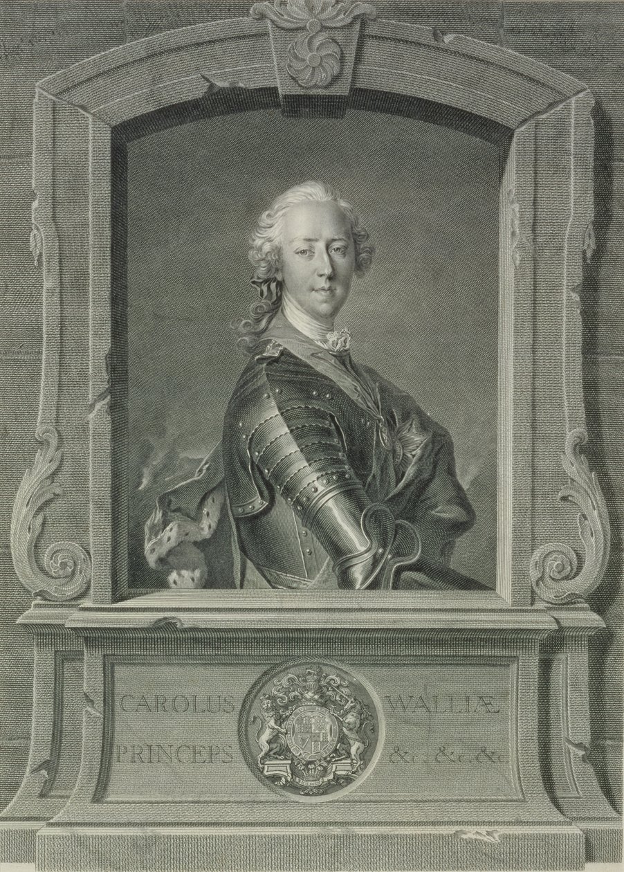 Prins Charles Edward Stuart (1720-88), gravert av J.G. Wille, 1748 (kobberstikk) av Louis Tocqué