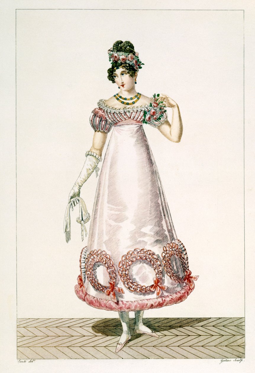 Ballkjole for damer, gravert av Georges Jacques Gatine (1773-1831), 1780 av Louis Marie Lante