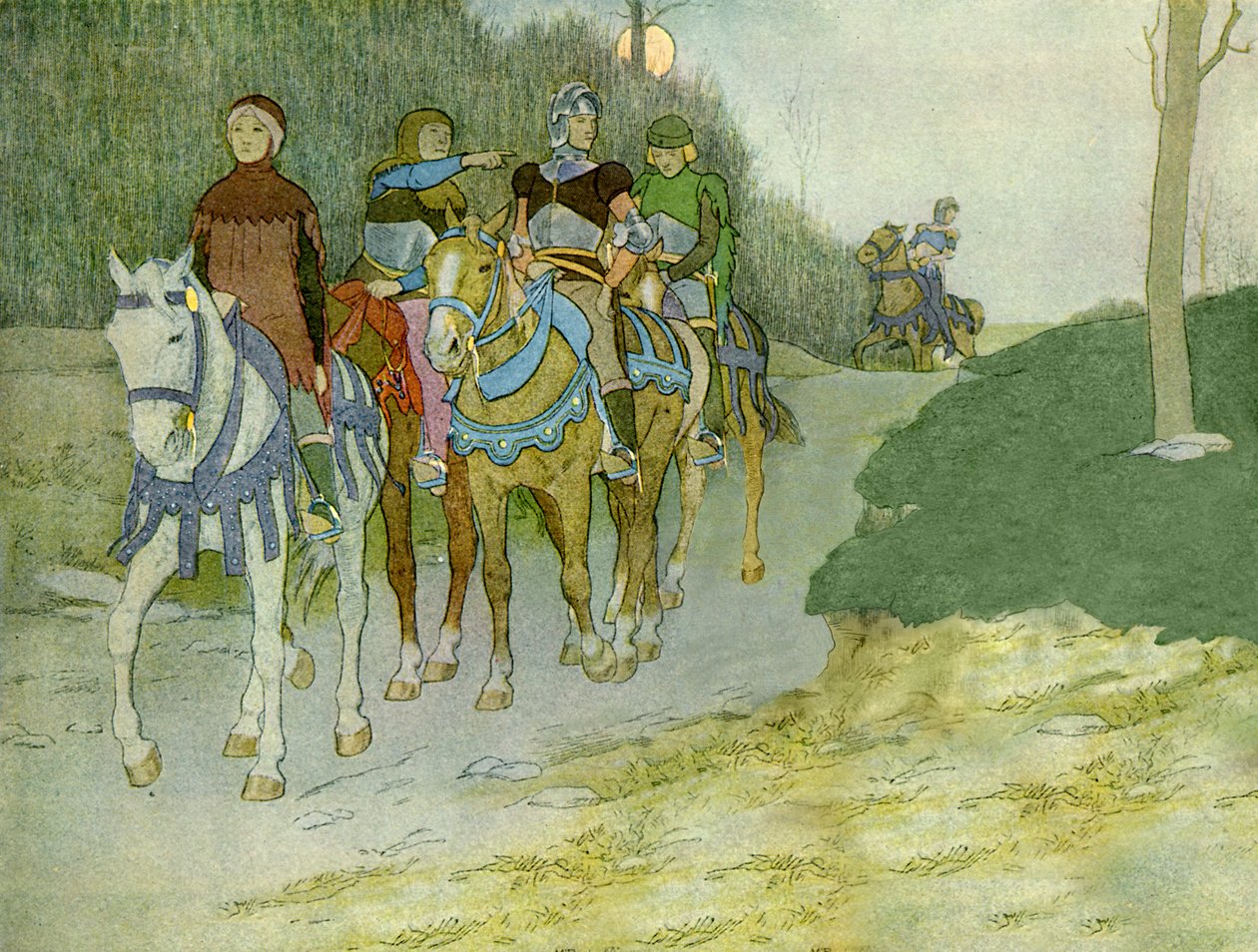 Joan of Arc og hennes følge reiser til Chinon av Louis Maurice Boutet de Monvel