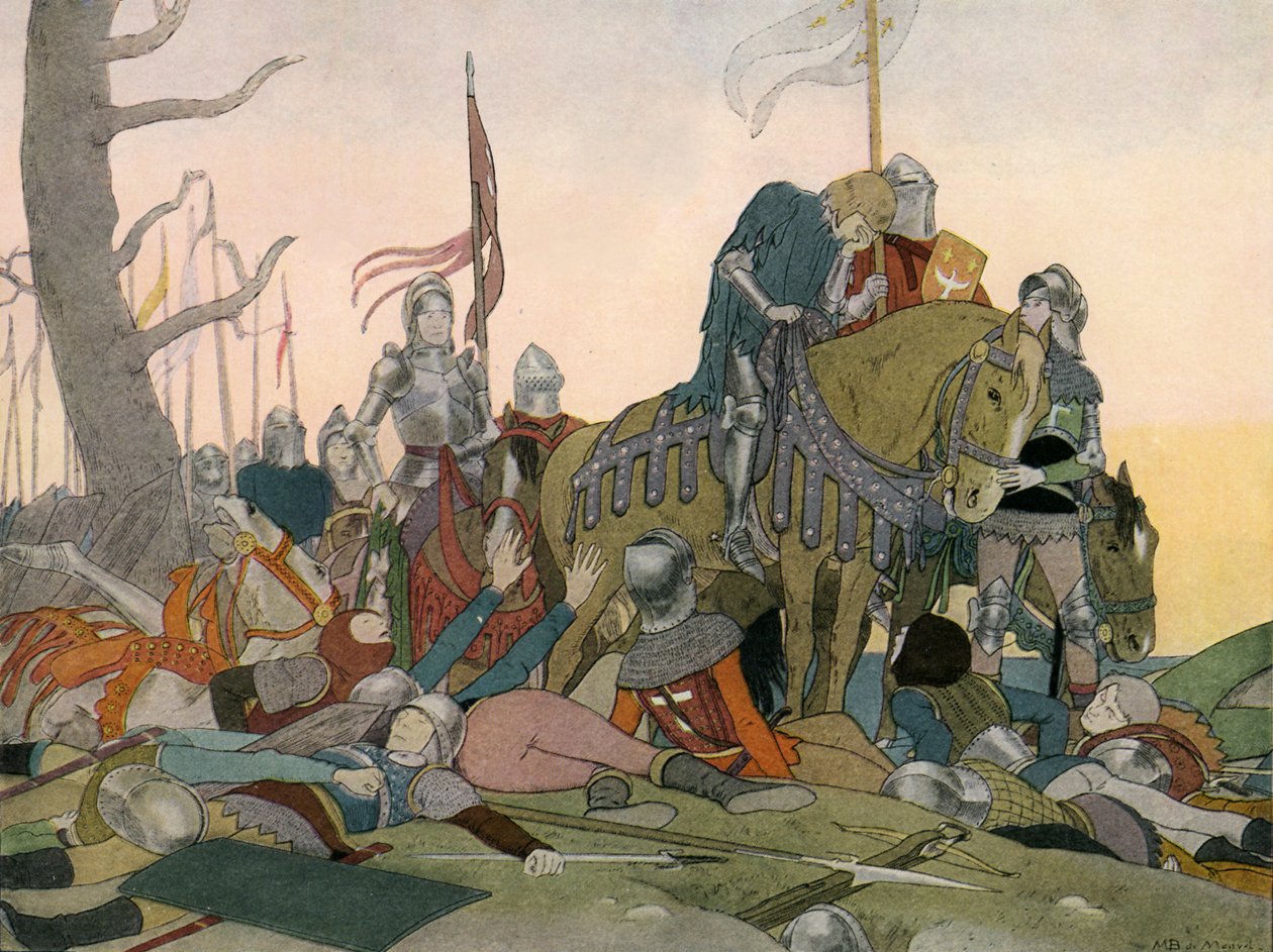 Joan of Arc kartlegger franske ofre av Louis Maurice Boutet de Monvel
