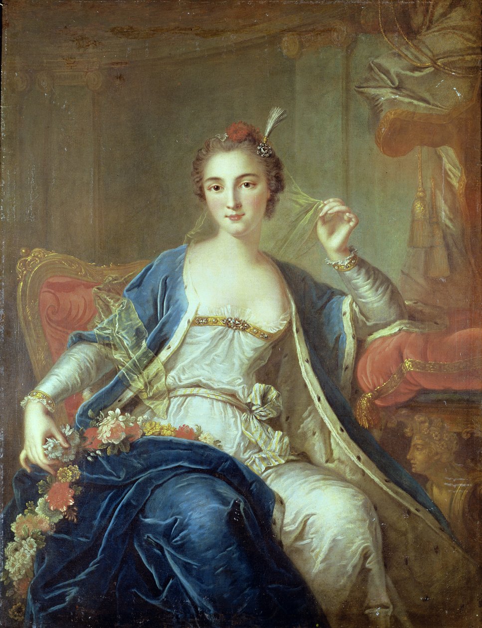 Portrett av Mademoiselle Marie Salle (ca. 1702-56) 1737 av Louis Michel van Loo
