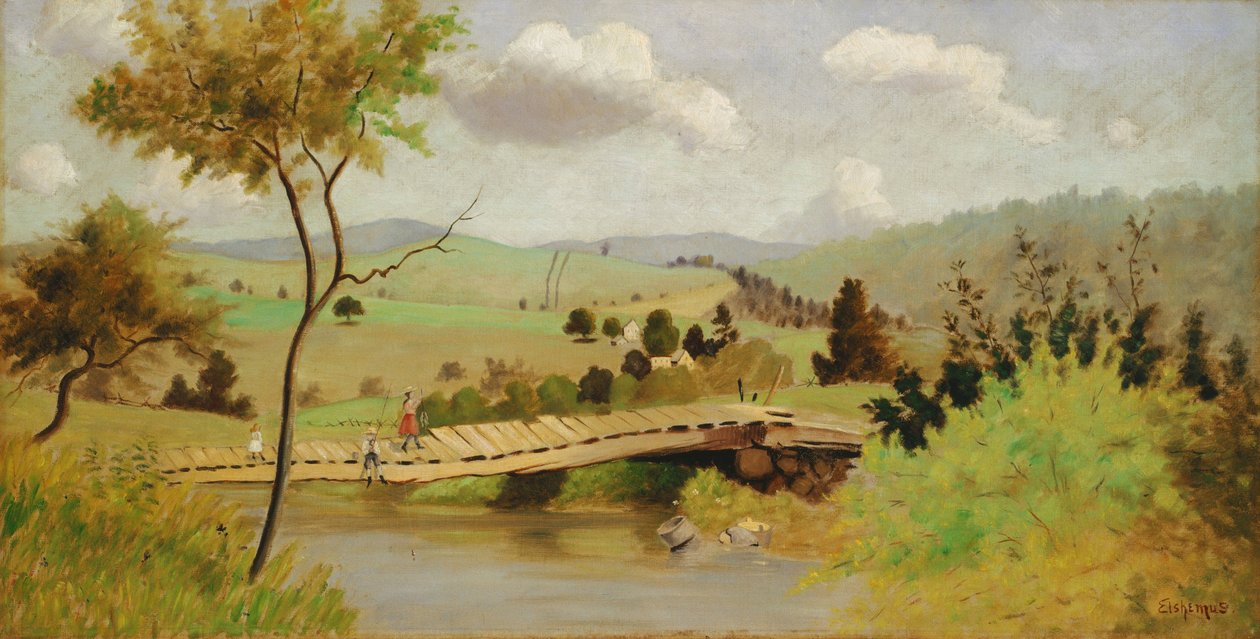 Adirondacks- Bridge for Fishing av Louis Michel Eilshemius