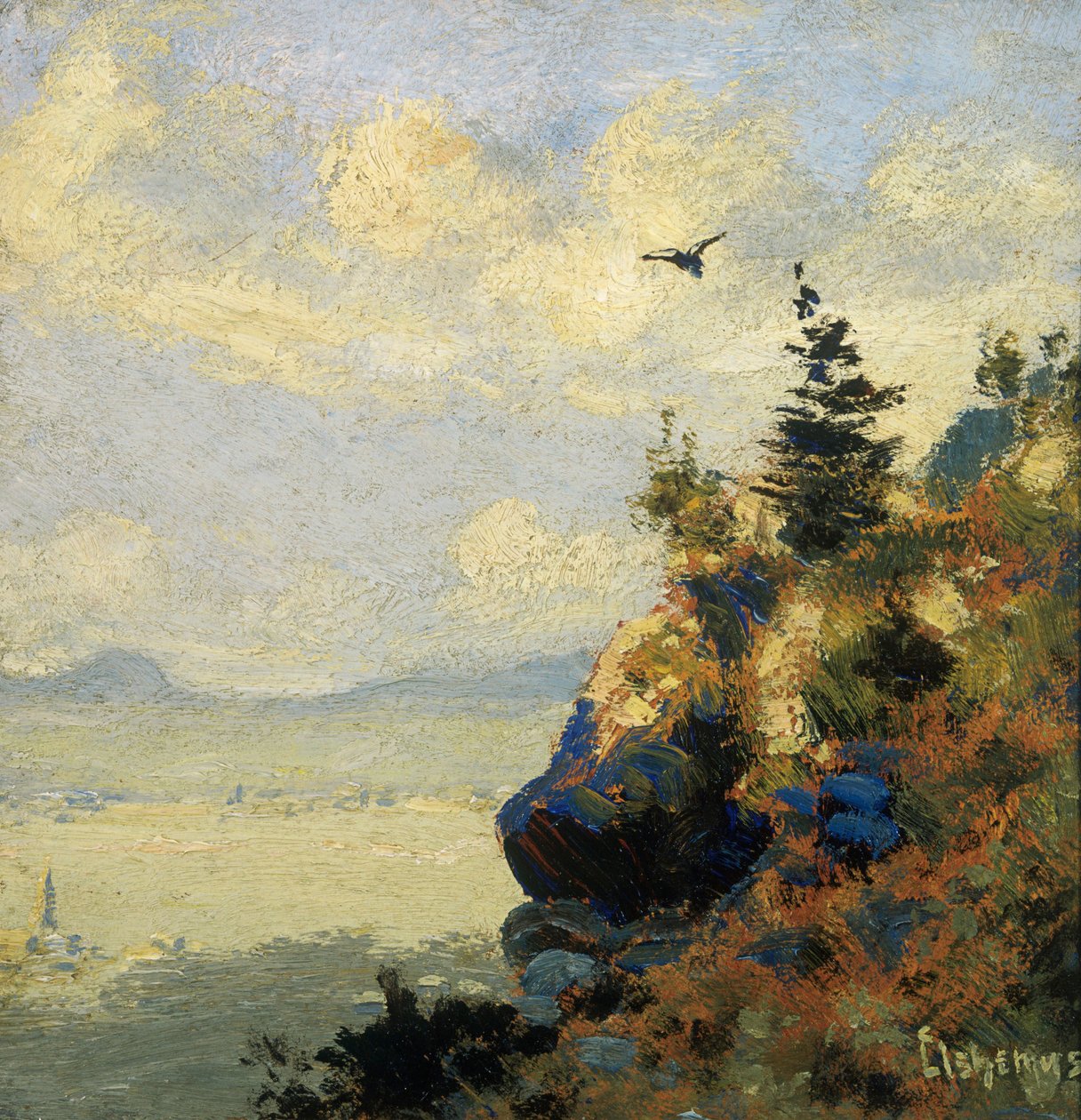 Sommerlandskap med hauk av Louis Michel Eilshemius
