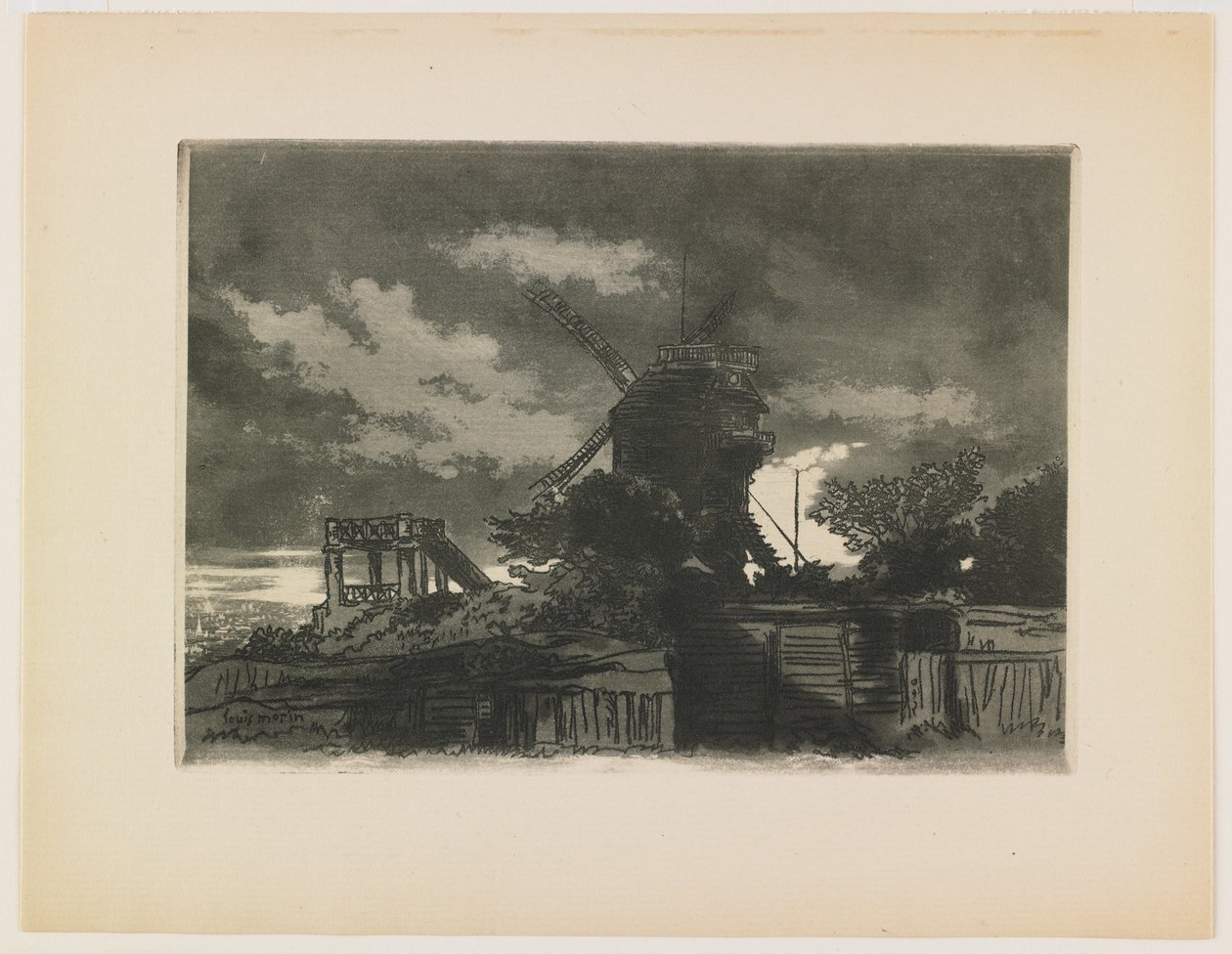 La fin de Montmartre, 1905 (etsing og akvatint) av Louis Morin
