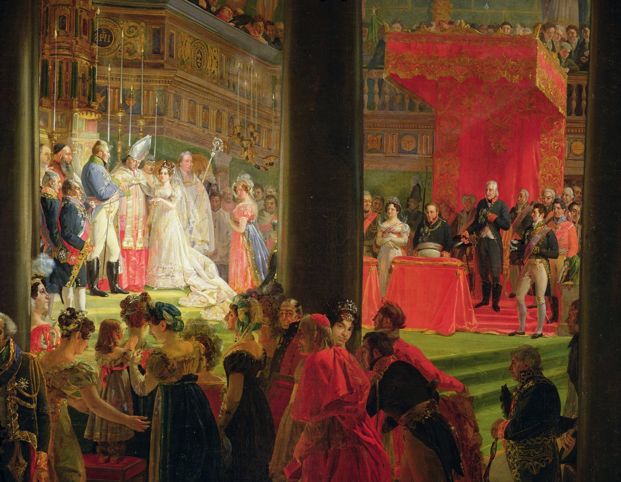 Ekteskapet til Marie-Caroline de Bourbon, prinsesse av de to Siciliene og Charles-Ferdinand de France, hertug av Berry 17. juni 1816 av Louis Nicolas Lemasle