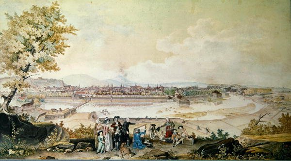 Besøk av Louis Philippe Joseph (1747-93) hertug av Orleans til Besancon i 1780 (wc på papir) av Louis Nicolas de Lespinasse