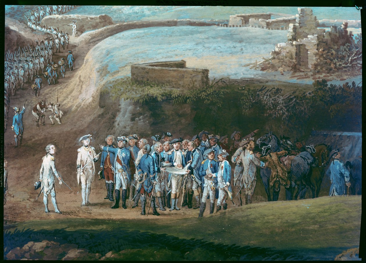 The Siege of Yorktown, 1.–17. oktober 1781, detalj om den sentrale gruppen, 1784 av Louis Nicolas van Blarenberghe