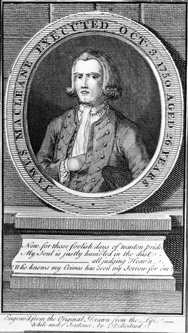 James Macleane henrettet 3. oktober 1750 i en alder av 26 år, 1750 av Louis Philippe Boitard