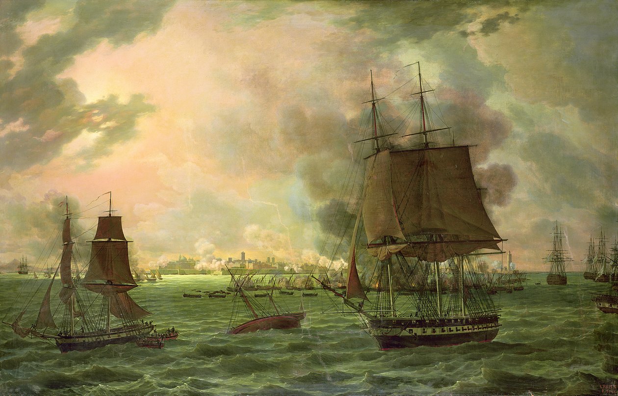 Bombingen av Cadiz av franskmennene 23. september 1823, 1824 av Louis Philippe Crepin