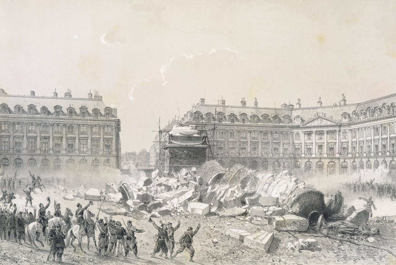 Vendome-søylens fall under kommunen av Louis Remy Sabatier