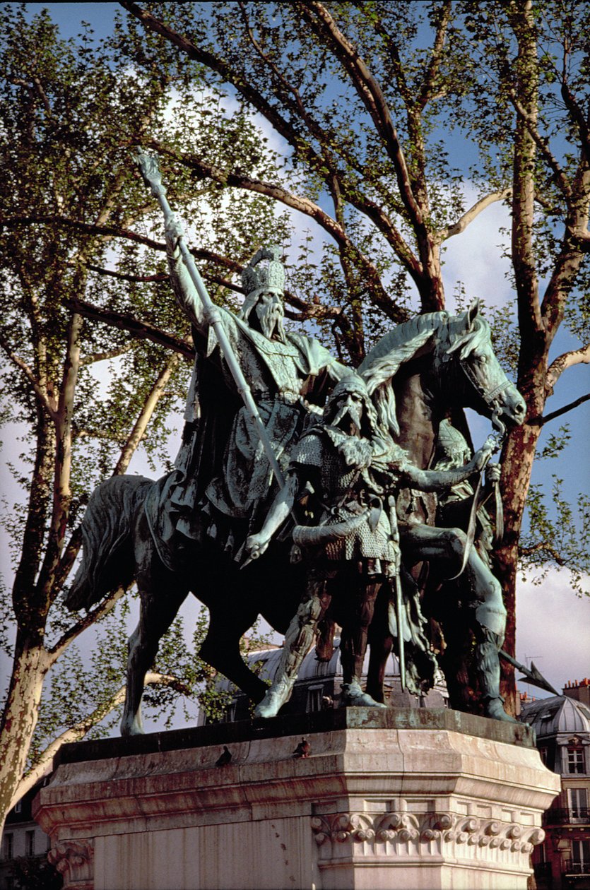 Charlemagne (Carolus Magnus, Charles the Great) (747-814) Kongen av frankerne og den kristne keiseren av Vesten, 1878 (bronse) av Louis Rochet