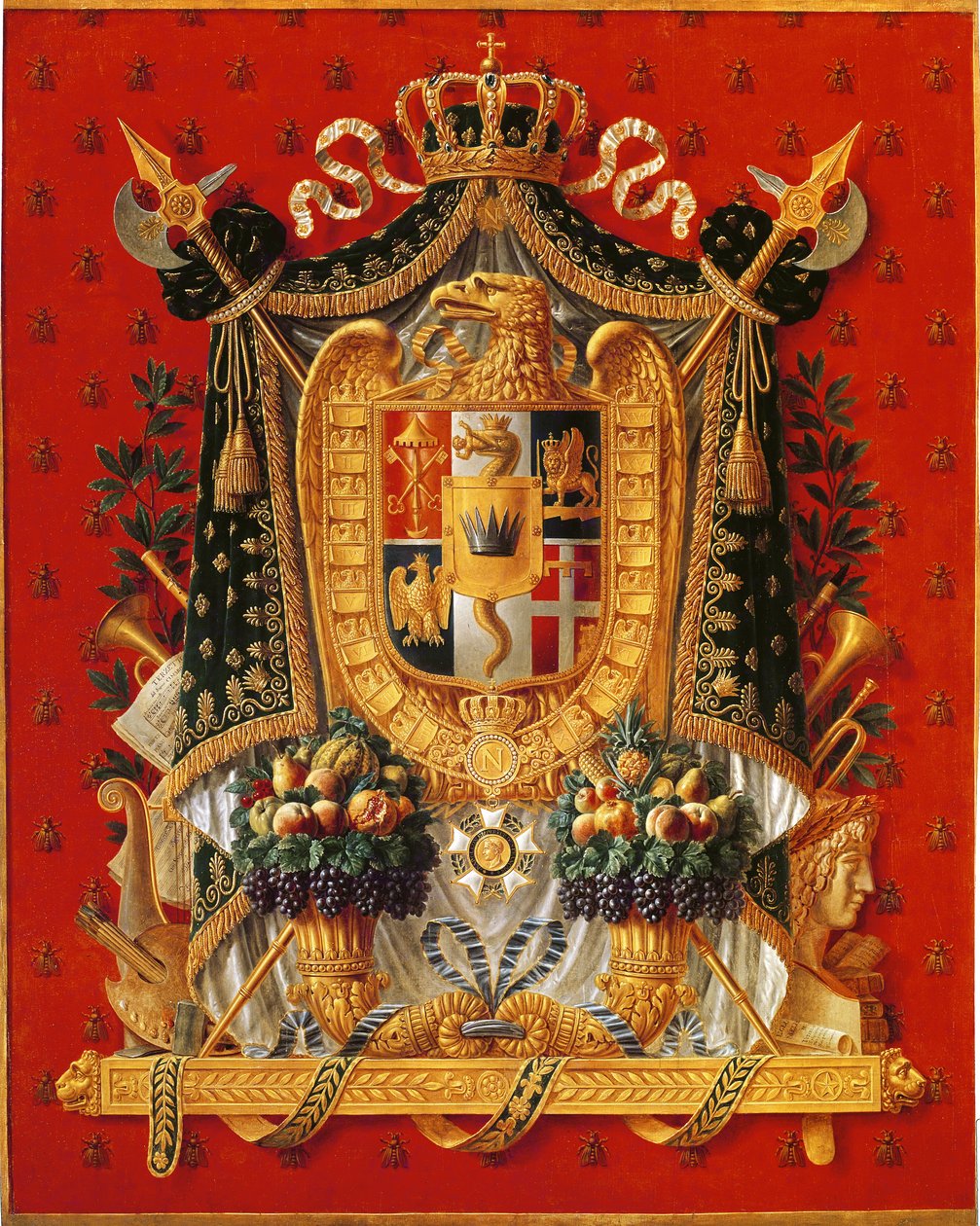 Italias våpenskjold, design for et billedvev, 1808 av Louis Saint Ange Desmaisons