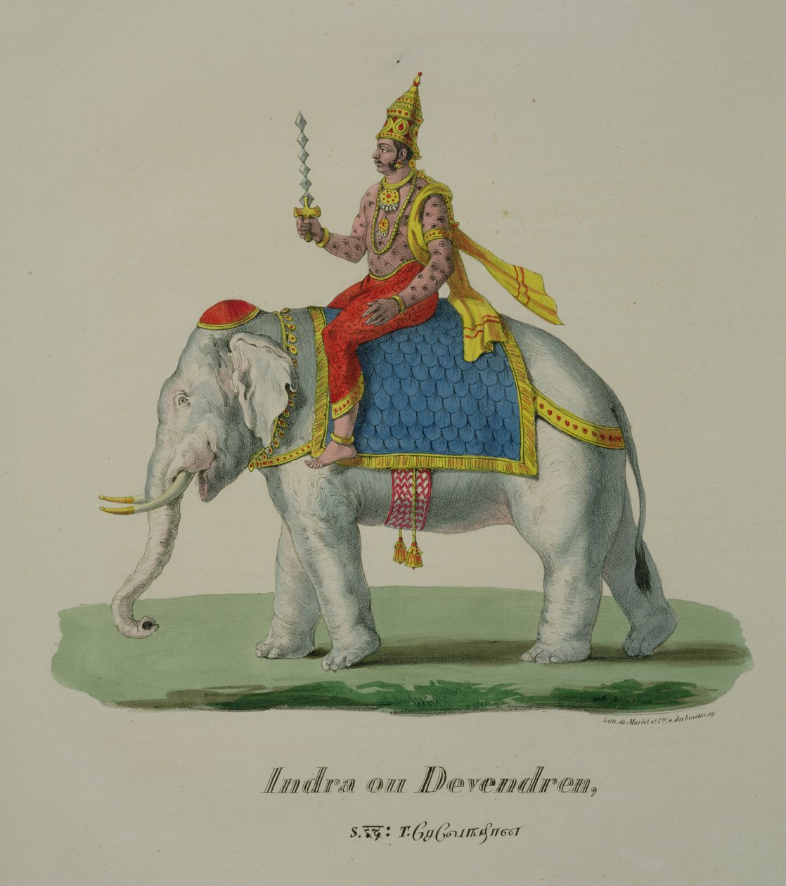 Indra, gravert av Marlet et Cie av Louis Thomas Bardel