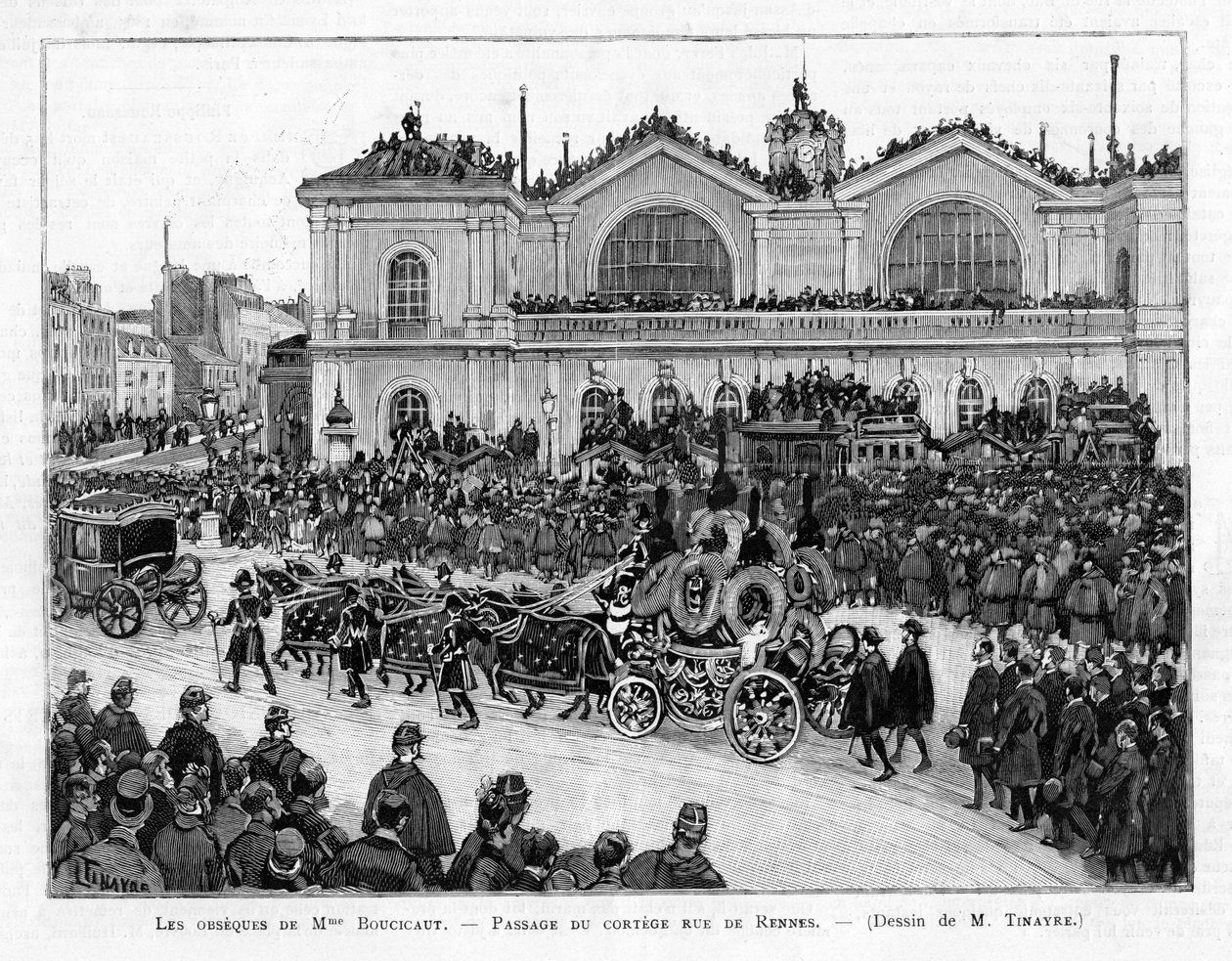 Begravelsesprosesjonen til Marguerite Boucicaut i Paris, 1887 av Louis Tinayre