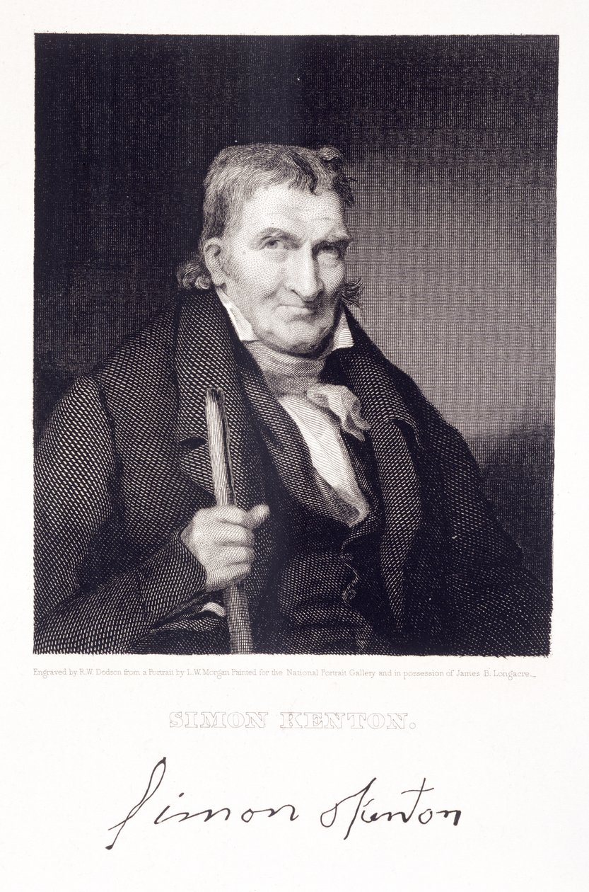 Simon Kenton (1755-1836) gravert av Richard W. Dodson (1812-67) av Louis W. Morgan