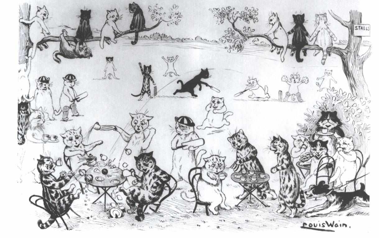Katzenclub English: Cat club av Louis Wain