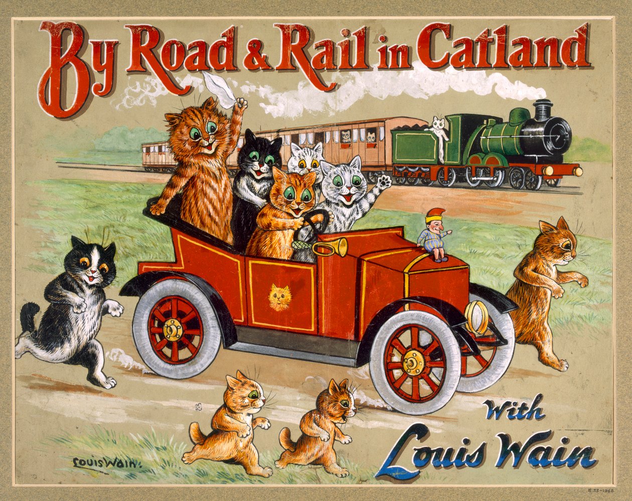 Med vei og jernbane i Catland, 20 av Louis Wain