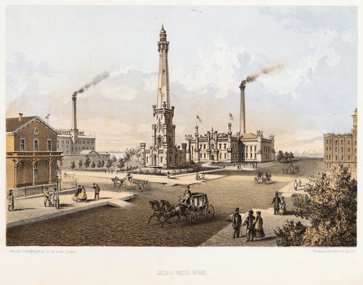 Chicago Water Works, 1867 av Louis Kurtz