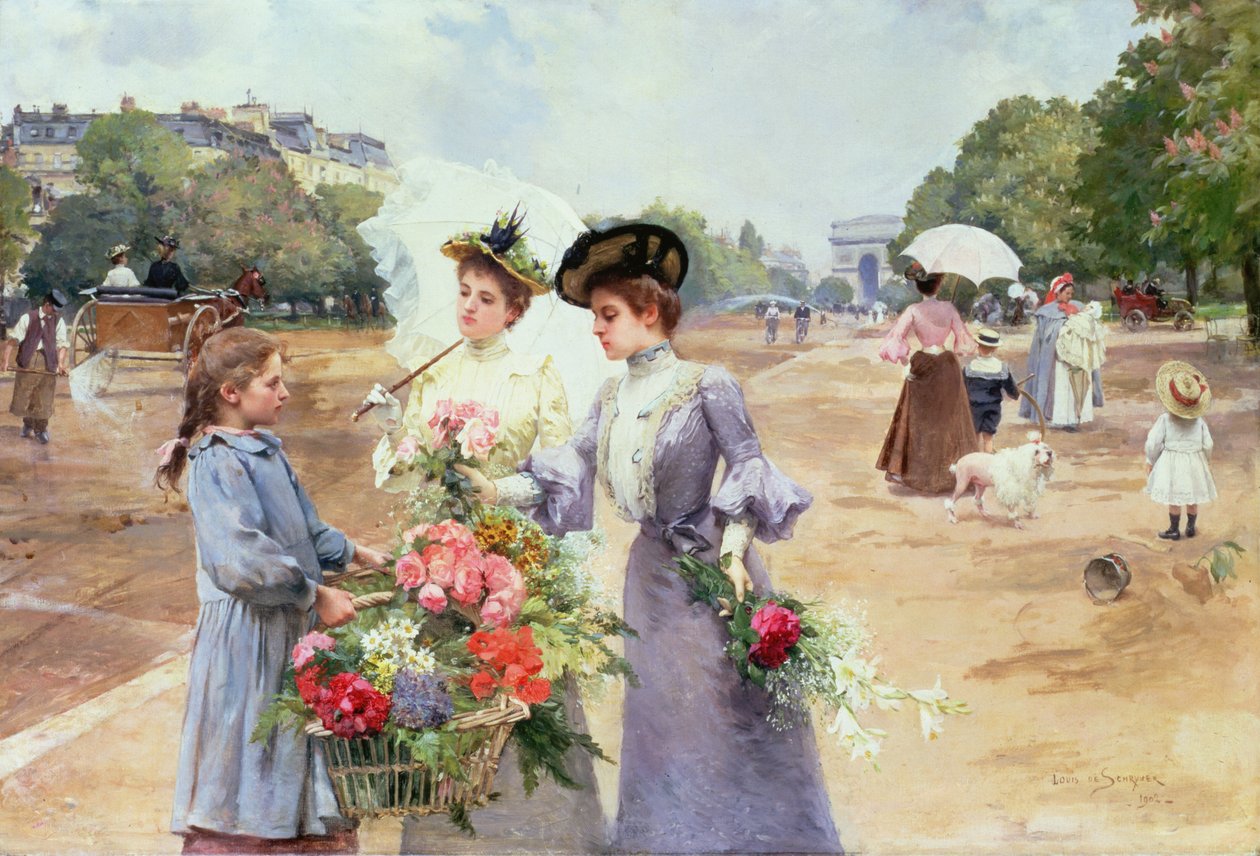 Vårmorgen, Bois de Boulogne Avenue, 1902 av Louis de Schryver