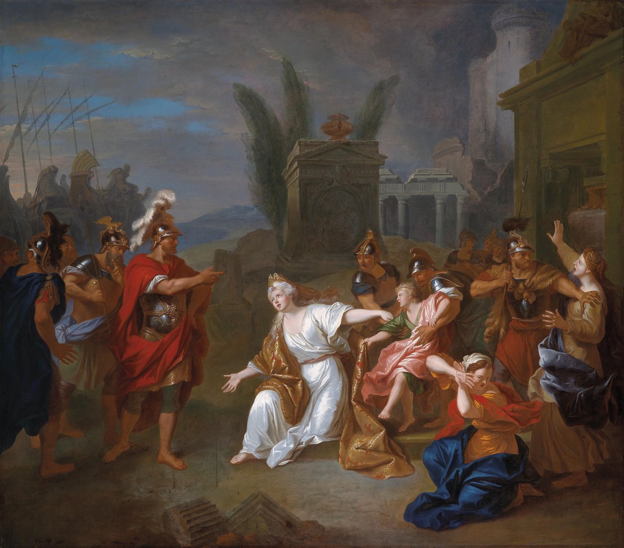 Odysseus krever gutten Astyanax fra Andromache av Louis de Silvestre