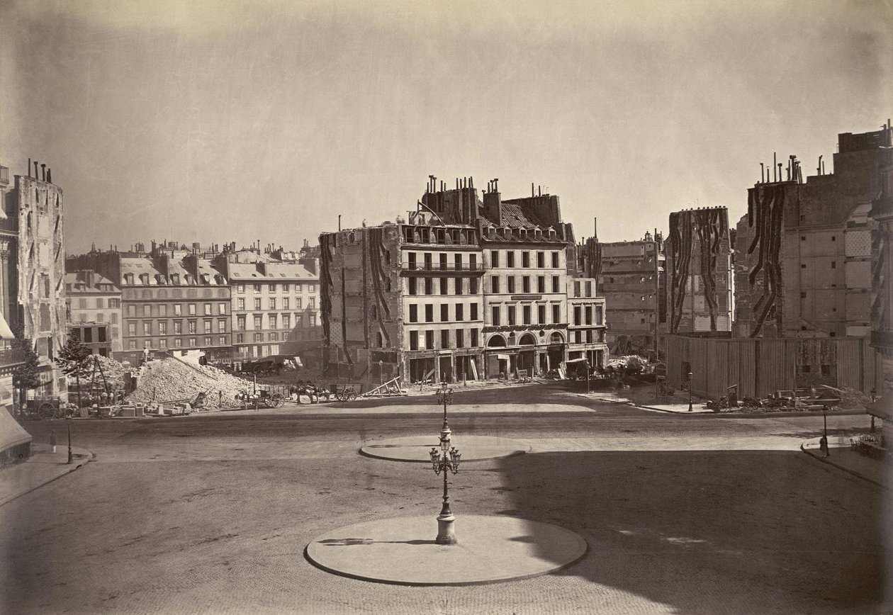 Arbeider på "place de l'Opera" i Paris i 1868, foto av Louis-Emile Durandelle av Louis Emile Durandelle