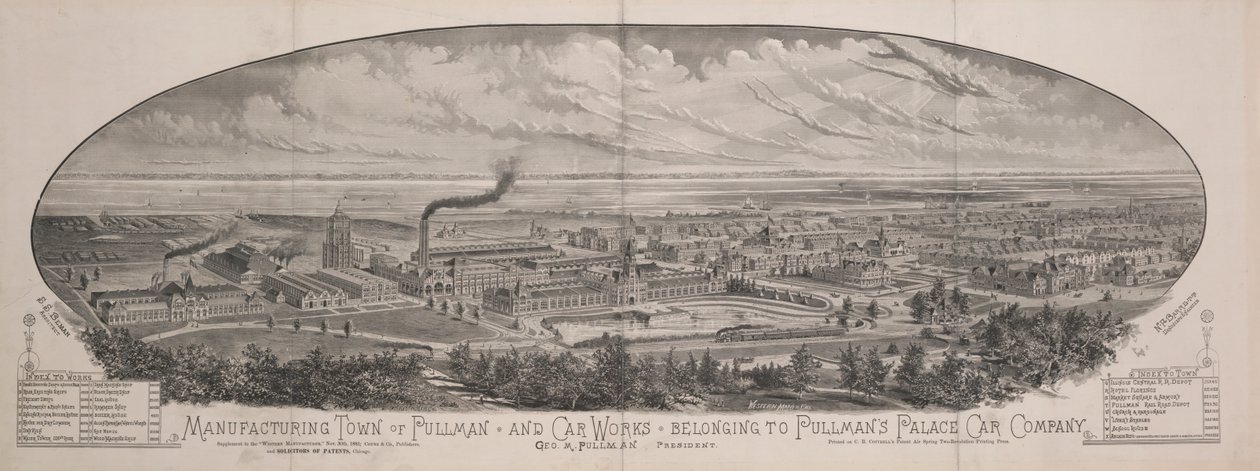 Produksjonsbyen Pullman, og bilverk som tilhører Pullman