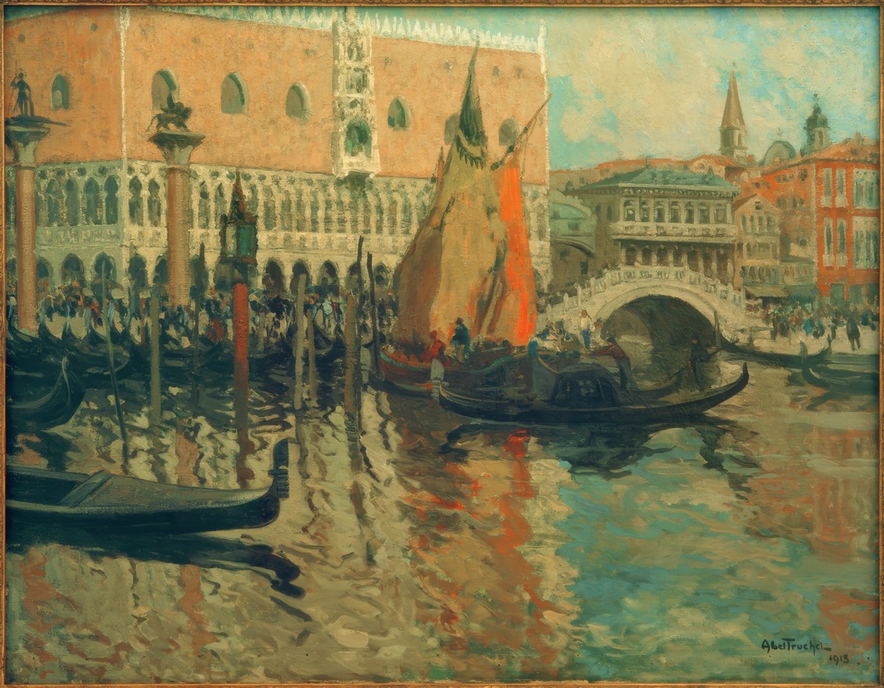 Utsikt over Venezia av Louis Abel Truchet