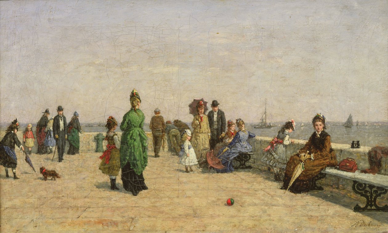 Pier ved Honfleur av Louis Alexandre Dubourg