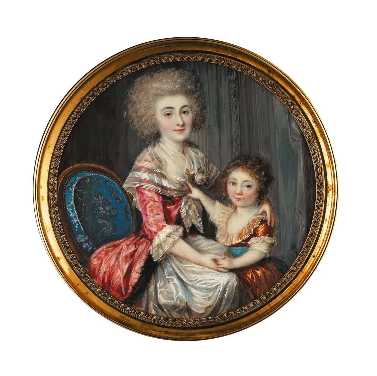 En ung dame kalte Madame de Genlis, og omfavnet sin unge sønn av Louis Andre Fabre