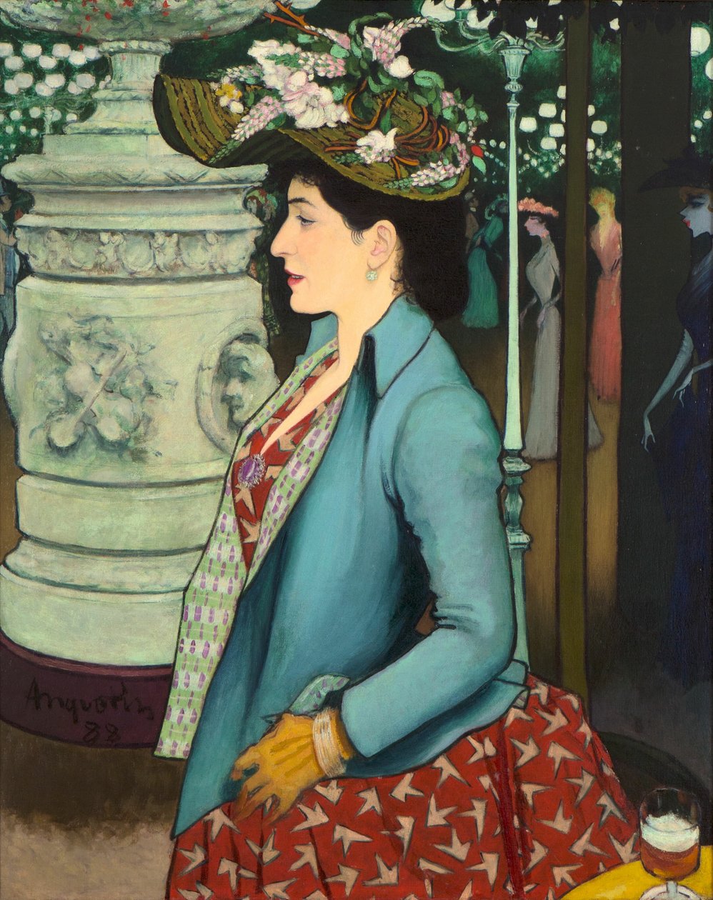 En elegant kvinne på Élysée Montmartre av Louis Anquetin