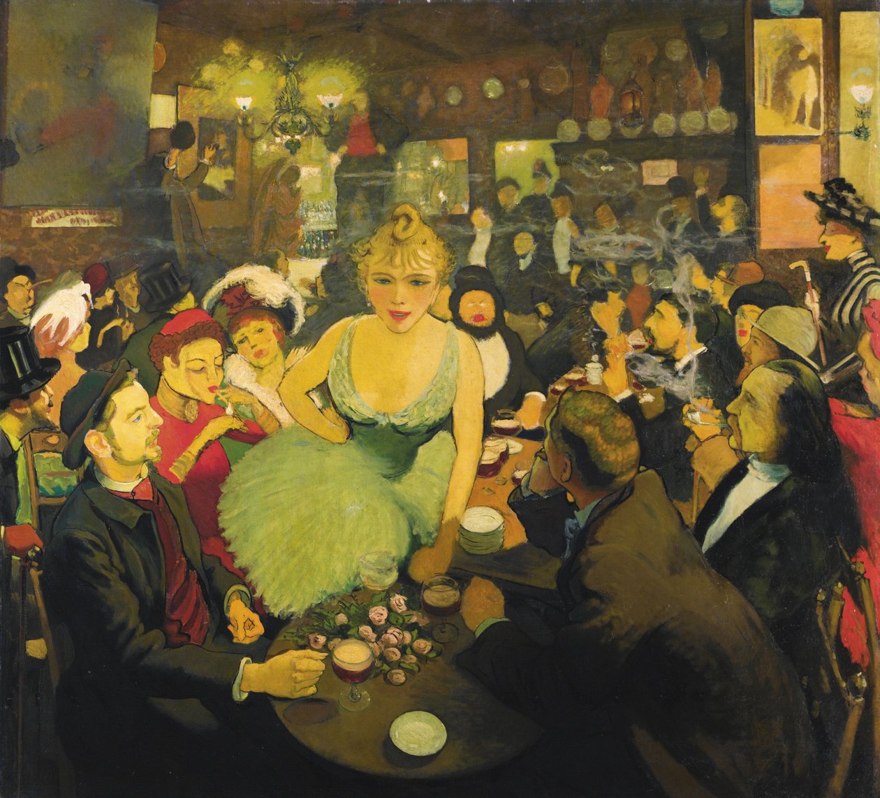 I Aristide Bruants Montmartre-klubben Le Mirliton, 1886-1887 av Louis Anquetin