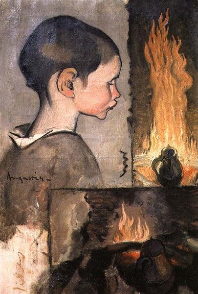 Profil av et barn og en studie av et stilleben av Louis Anquetin