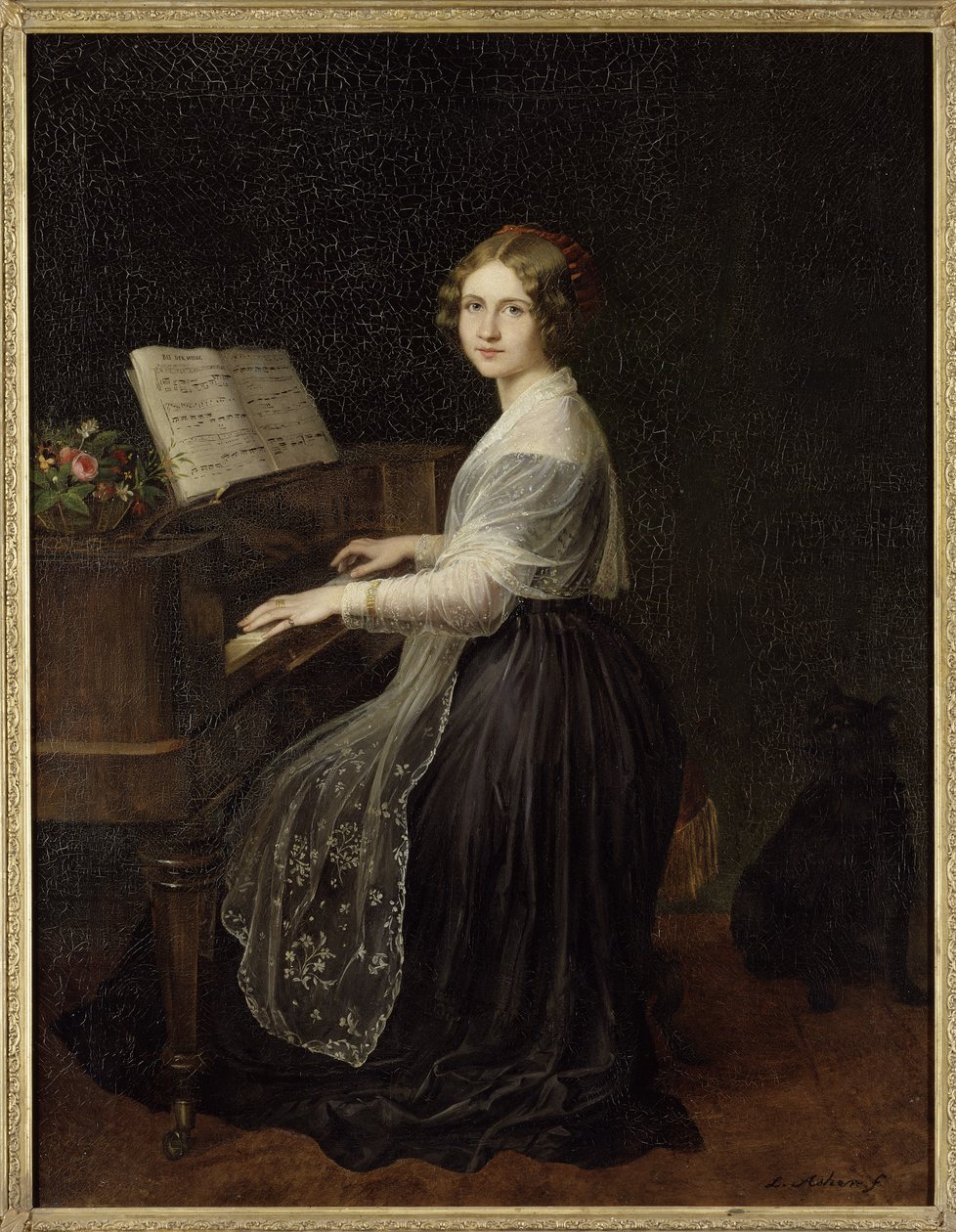 Portrett av sopranen Jenny Lind (1820-1887), av Asher, Louis (1804-1878). Olje på lerret av Louis Asher