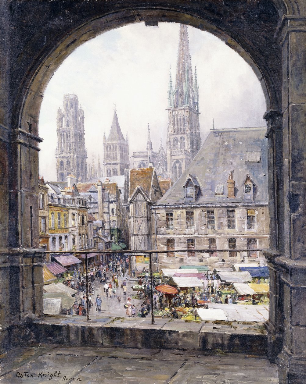 Market Place, Rouen av Louis Aston Knight