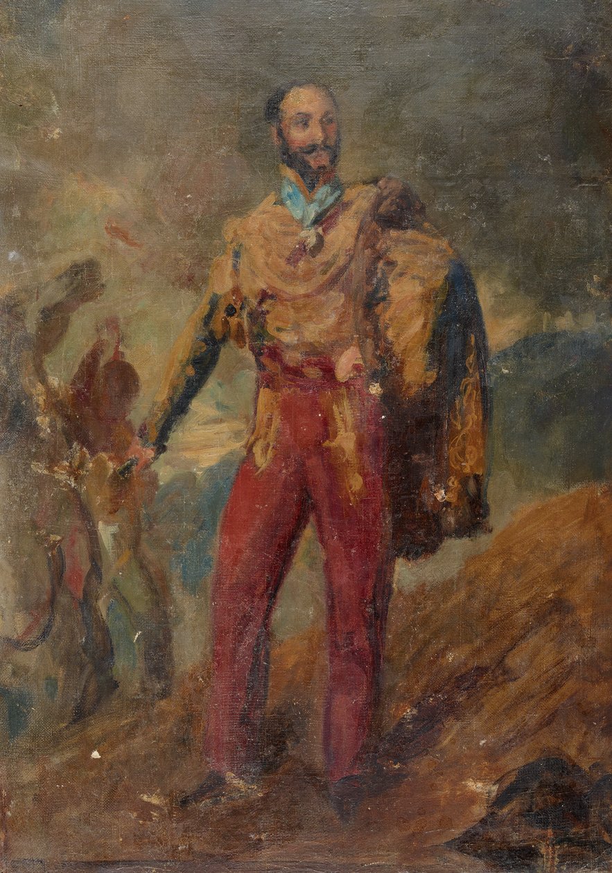 Portrettskisse av en stående offiser av Louis Auguste Baron de Schwiter