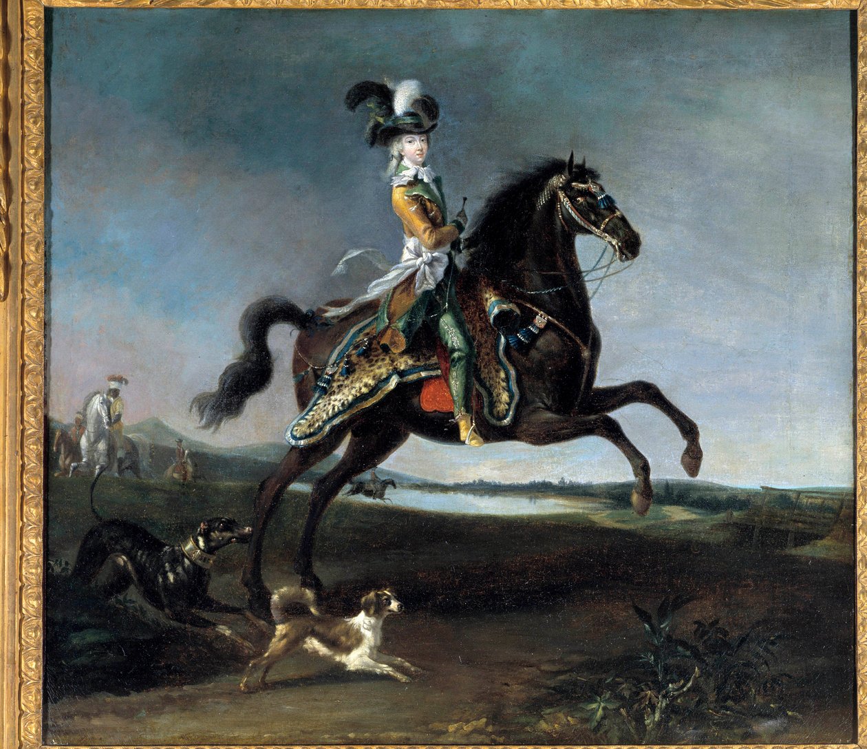 Ridesportrett av Marie Antoinette av Lorraine Habsburg, dronning av Frankrike (1755-1793) Maleri av Louis Auguste Brun (1758-1815) av Louis Auguste Brun