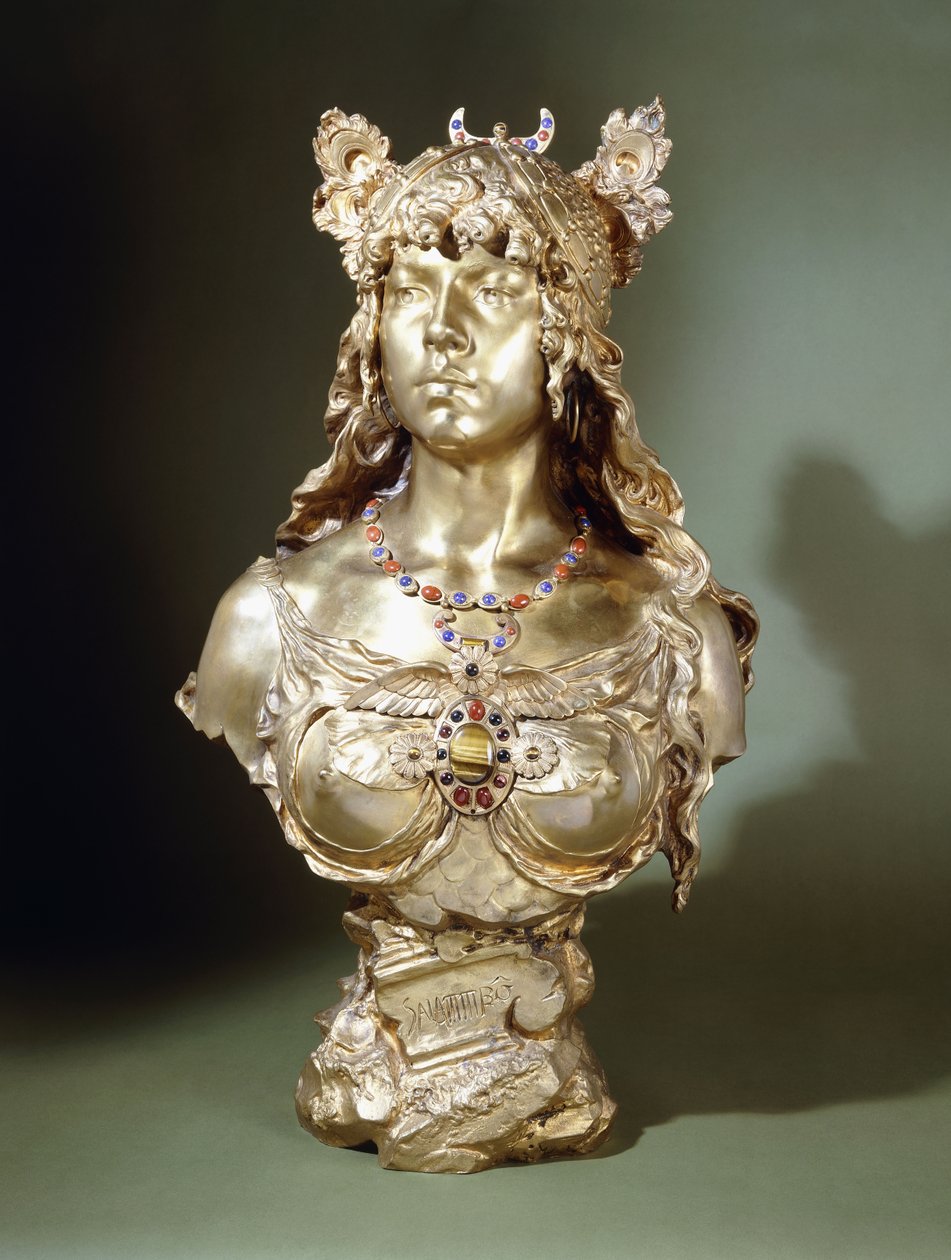 Salammbo (perlesett, byste av forgylt bronse) av Louis Auguste Moreau