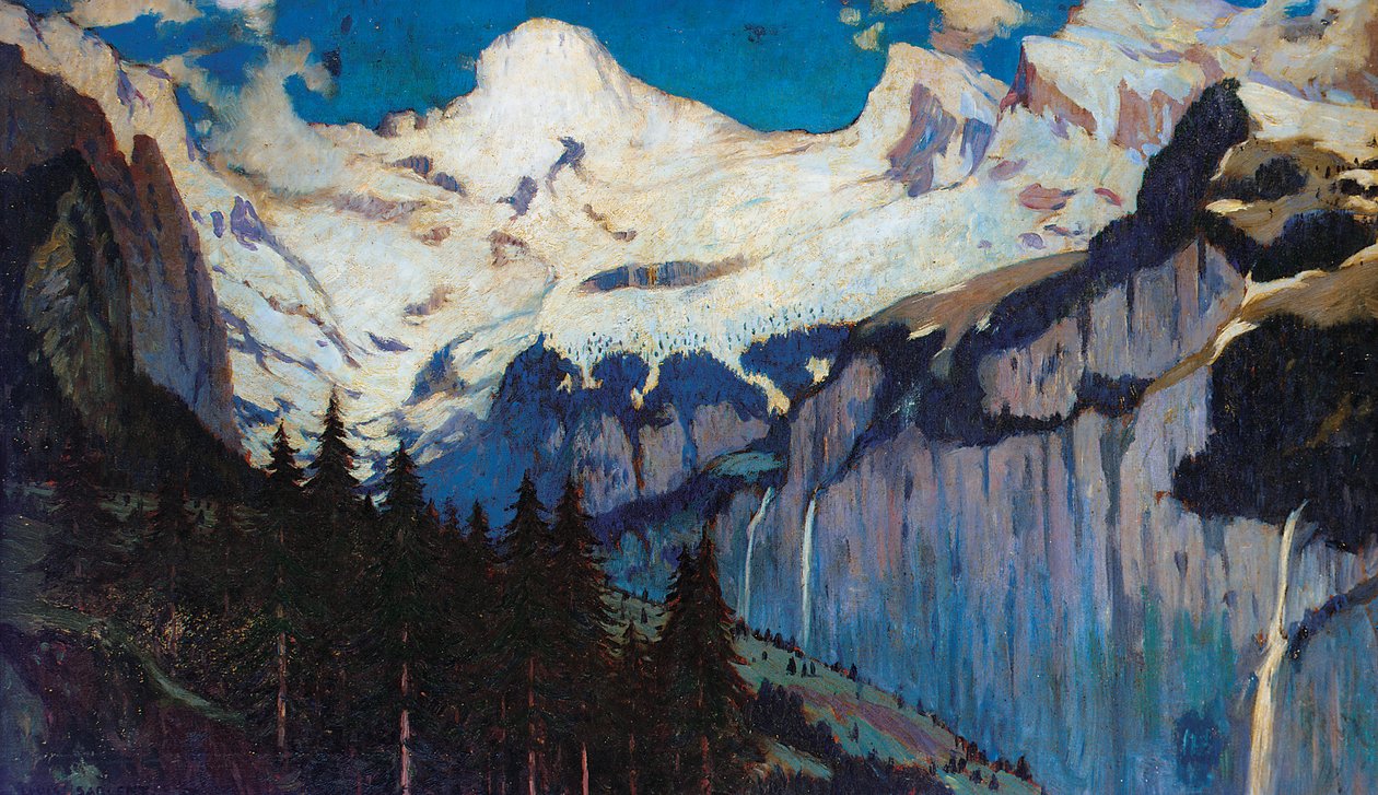 Kveldsutsikt fra Wengen (olje på lerret) av Louis Augustus Sargent