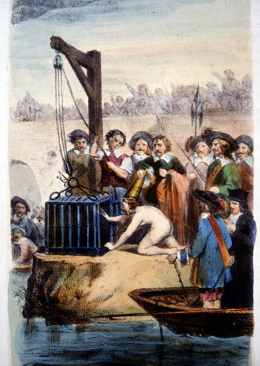 Vanntestet heks, Perrins litografi. av Louis Benoit Perrin