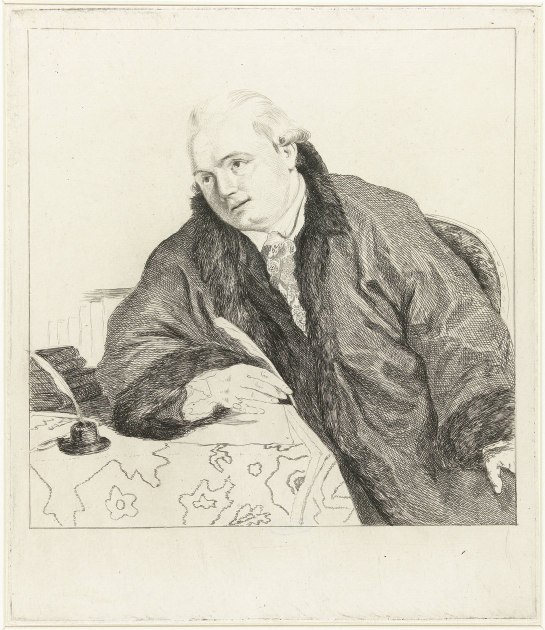 Portrett av komponisten og etseren Johan Antoni Kauclitz Colizzi av Louis Bernard Coclers